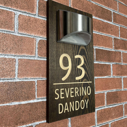 Solar Illuminated Personalized House Number Sign Outdoor Waterproof LED Address Plaque for Door