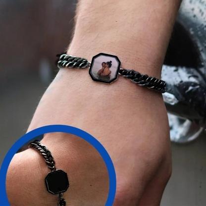 Personalized Heat-Activated Magic Bracelet Custom Thermochromic Photo Hidden Picture Memorial Gift Valentine's Gift