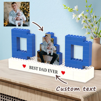 Custom Photo Puzzle Building Bricks Father's Day Gifts Dad and Papa Building Bricks Picture Frame with Text Engraved