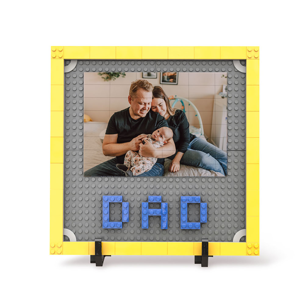 Personalized Photo Puzzle Building Blocks Father's Day Gifts Custom Dad and Papa Building Bricks Picture Frame Gift for Dad