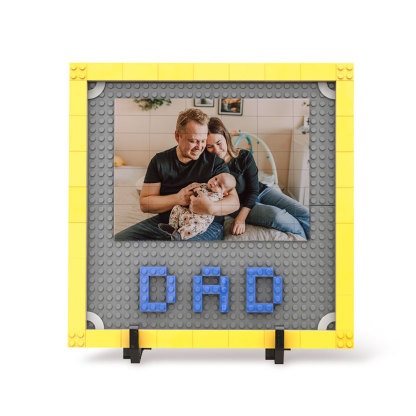 Personalized Photo Puzzle Building Blocks Father's Day Gifts Custom Dad and Papa Building Bricks Picture Frame Gift for Dad
