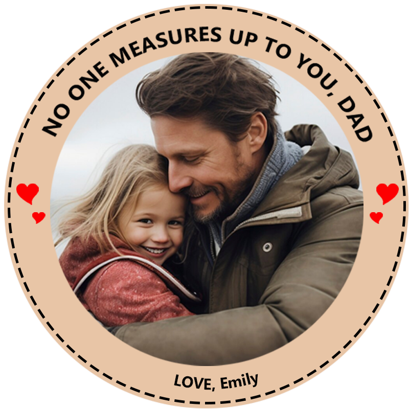 Personalized Photo Tape Measure with Custom Picture and Name Daddy Lov