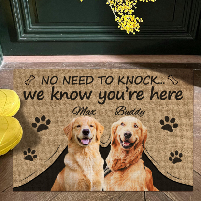 Funny Custom Pet Rug with Photo and Name Personalized Dog Mat for Porch Entryway Gift Idea for Puppy Lovers