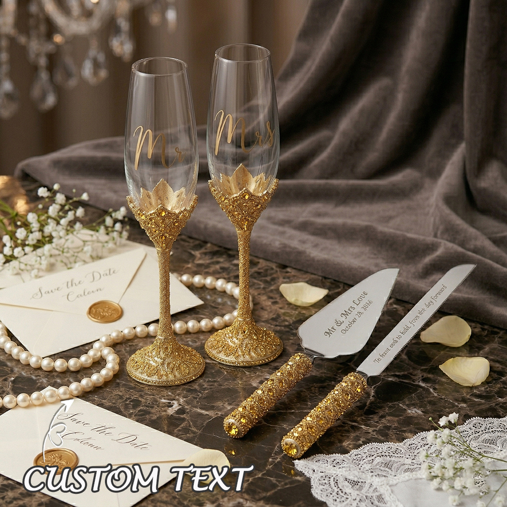Personalized Wedding Champagne Flutes Custom Champagne Flutes for Wedding Party Wedding Gift for Couple