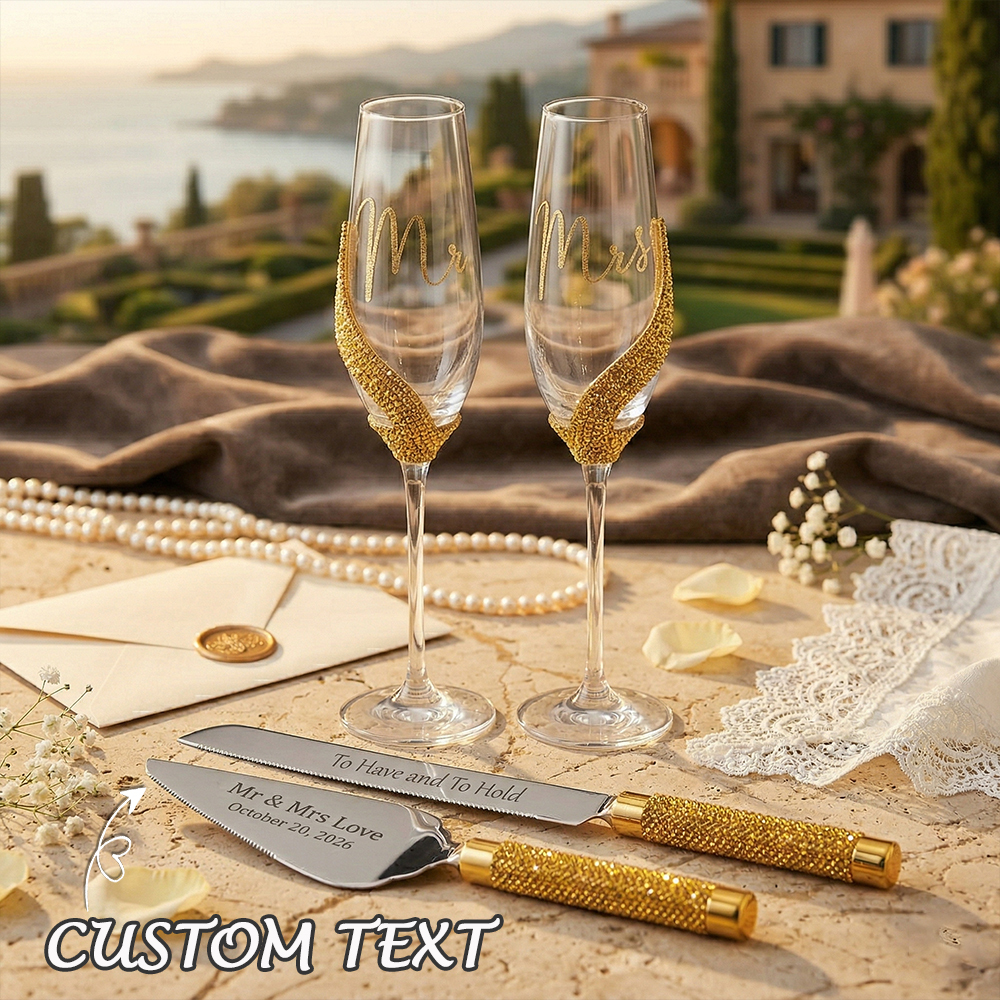 Personalized Wedding Champagne Flutes Custom Champagne Flutes for Wedding Party Wedding Gift for Couple
