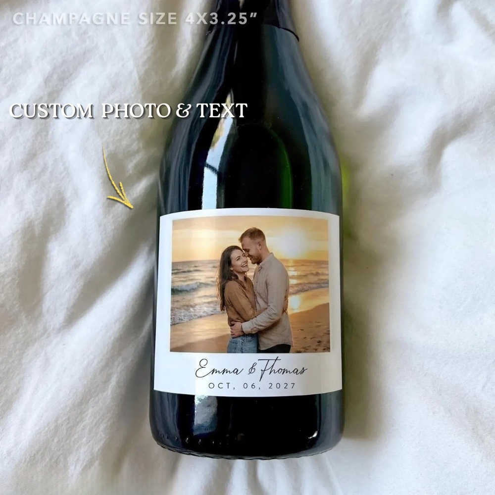 Custom Wine Bottle Labels with Photo Personalized Wine Labels for Wedding