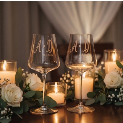 Custom Glassware Gift Box Set with Engraved Glasses Laser Engraved Glasses Personalized Wedding Gifts