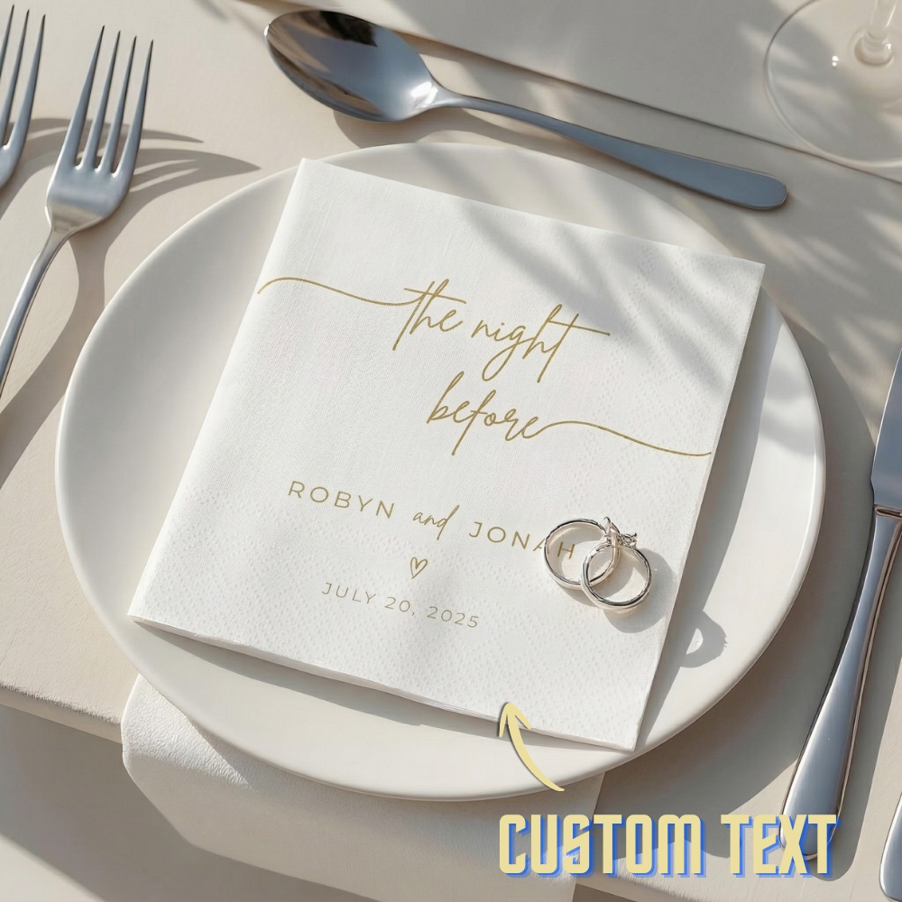 Personalized Wedding Napkins Custom Cocktail Napkins Dinner Napkins Bridal Shower Engagement Gifts for Wedding