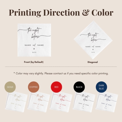 Personalized Wedding Napkins Custom Cocktail Napkins Dinner Napkins Bridal Shower Engagement Gifts for Wedding