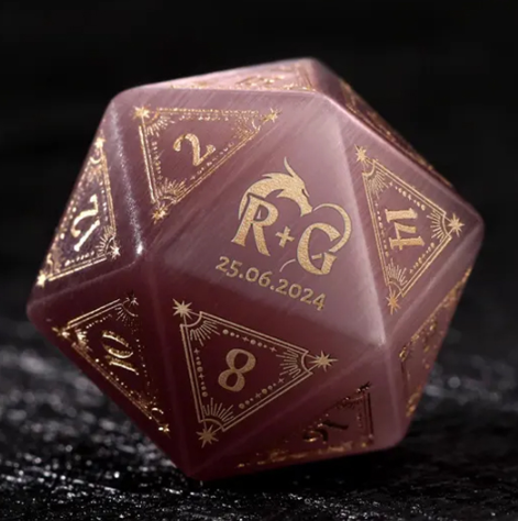 Custom Anniversary D20 Dice Personalized D&D Gift Marriage Dice Annive
