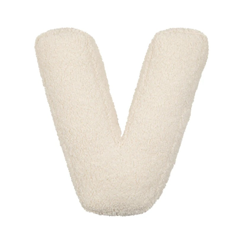 Personalized Alphabet Letter Pillow Embroidered Initial Cushion Nursery Decor Soft Sherpa Dorm Bed Pillow Baby Shower Gift