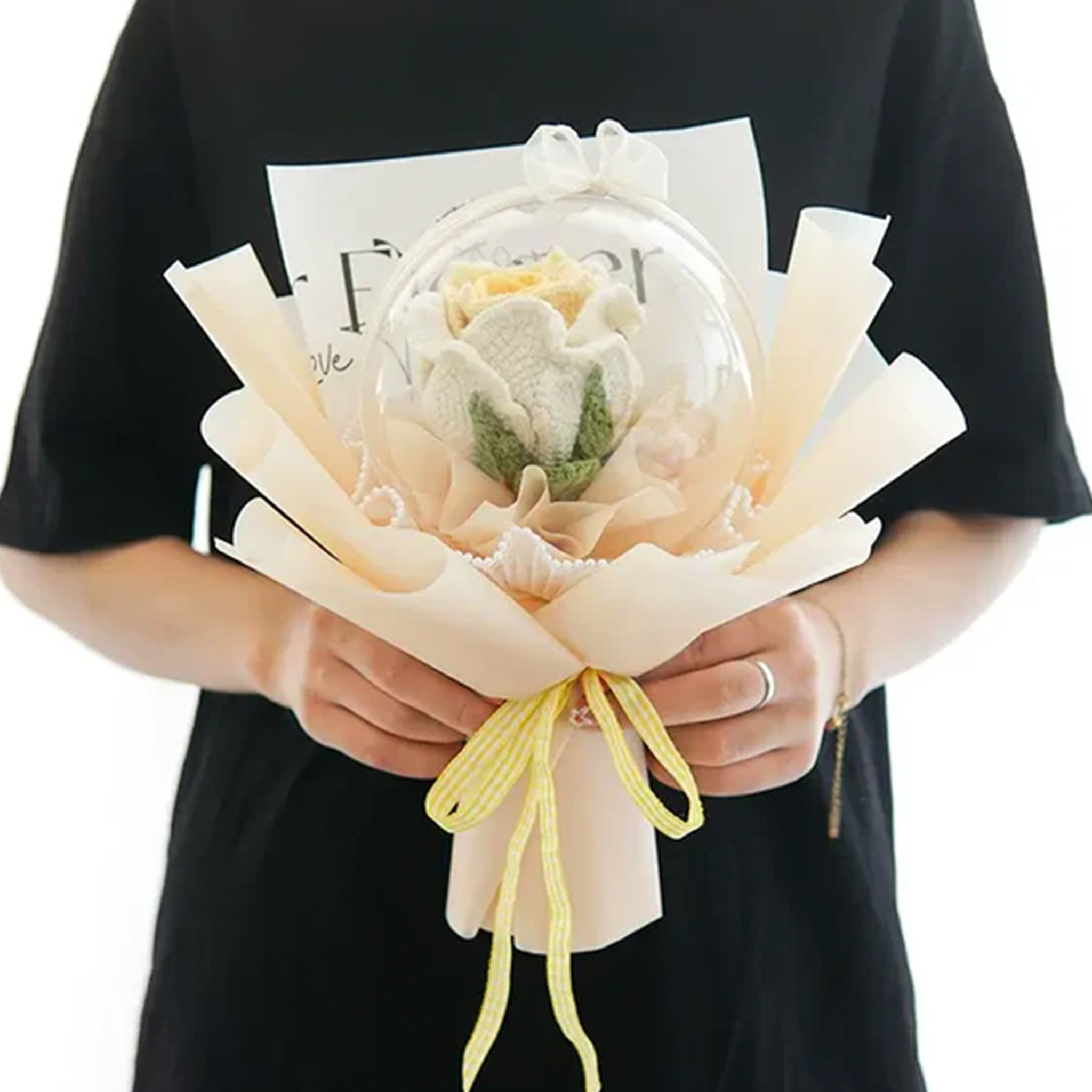 Weave Flowers Bouquet Rose 1 Flowers Set Anniversary Gift for Her