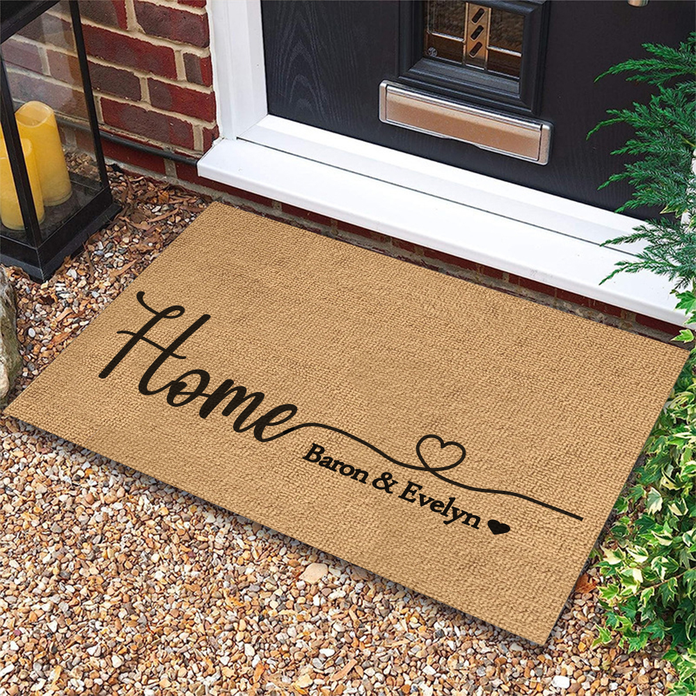 Personalized Name Doormat Custom Text Welcome Rug for House Porch House Warming Gifts