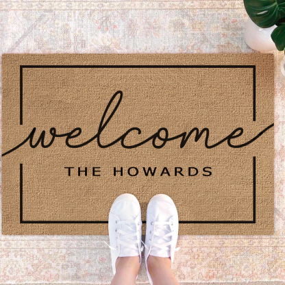 Personalized Name Doormat Custom Text Welcome Rug for House Porch House Warming Gifts
