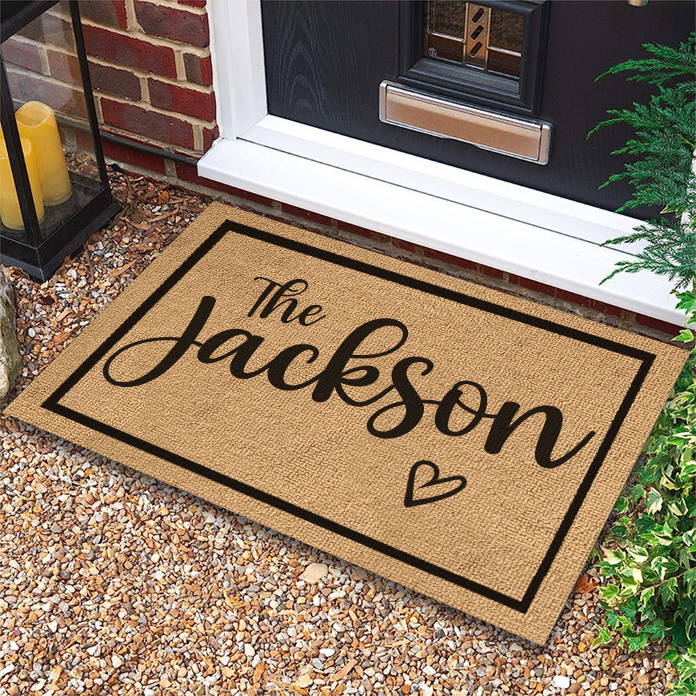 Personalized Name Doormat Custom Text Welcome Rug for House Porch House Warming Gifts