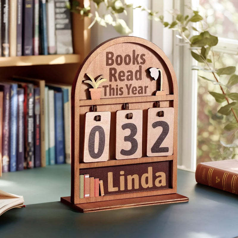 Personalized Books Read This Year Counter Mini Plaque with Flat Base Book Lovers Gift Bookshelf Decor Gift for Readers