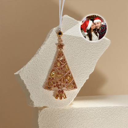 Custom Photo Ring Projection Pendant Retro  Christmas Tree Decoration for Christmas Gift