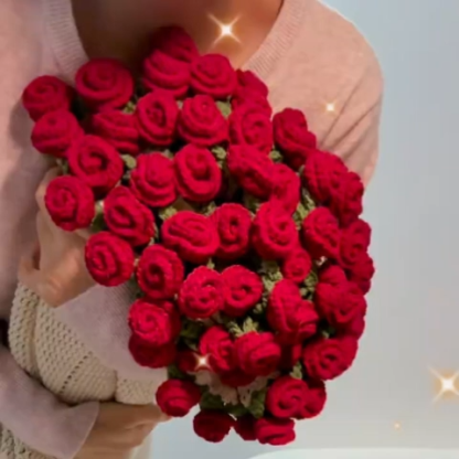 FINISHED Handmade Crochet Flower Throw Blanket Bouquet Rose Bouquet Knitted Bouquet Ready-Made Blanket Mothers Day Gifts