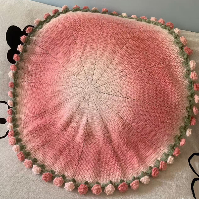 FINISHED Handmade Crochet Flower Dreamy Throw Blanket Bouquet Rose Bouquet Knitted Bouquet Ready-Made Blanket