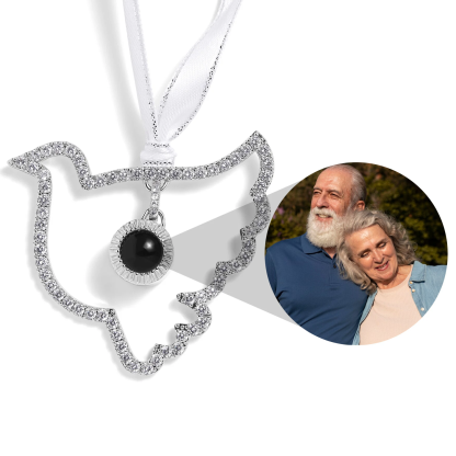 Angel Custom Projection Car Hanging Ornament Personalized Photo Rear View Mirror Pendant Memorial Keepsake Decoration