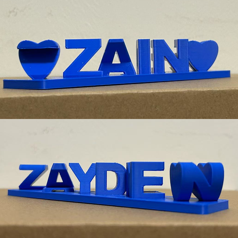 Personalized Dual Name Illusion Love 3D Printed Custom Name Plate Customized Double Sided Words Plate Best Valentines Gift