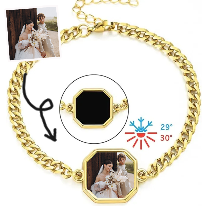 Personalized Heat-Activated Magic Bracelet Custom Thermochromic Photo Hidden Picture Memorial Gift Valentine's Gift