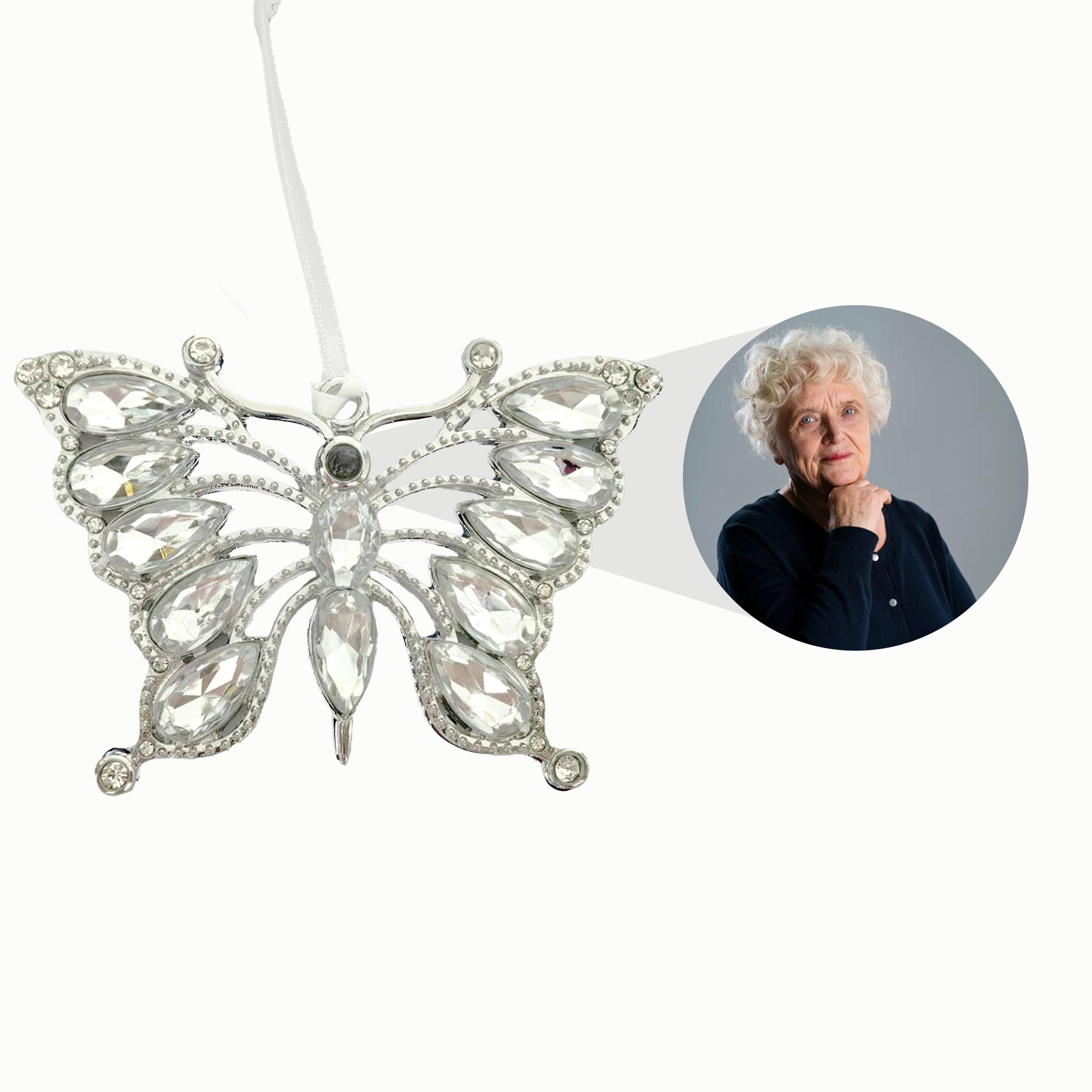 Angel Custom Projection Car Hanging Ornament Personalized Photo Rear View Mirror Pendant Memorial Keepsake Decoration