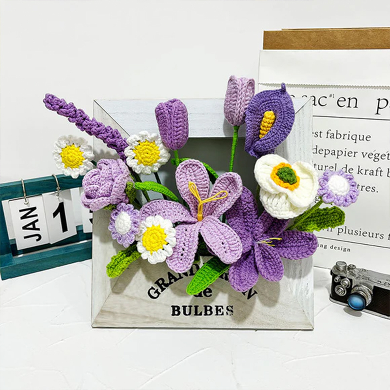 Handmade Weave Flowers Phote Frame Decoration Sunflower Tulip Daisy 15