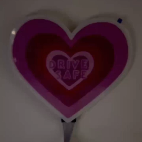 Drive Safe Neon Glow Heart Panel Light-Up Decal Cute Car Vinyl Sticker