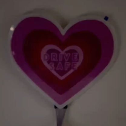 Drive Safe Neon Glow Heart Panel Light-Up Decal Cute Car Vinyl Sticker