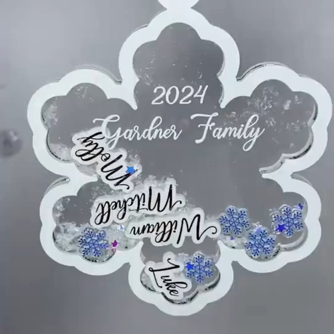 Personalized Family Name 4D Shake Snowflake Family Ornament Christmas Tree Hangings Family Gifts
