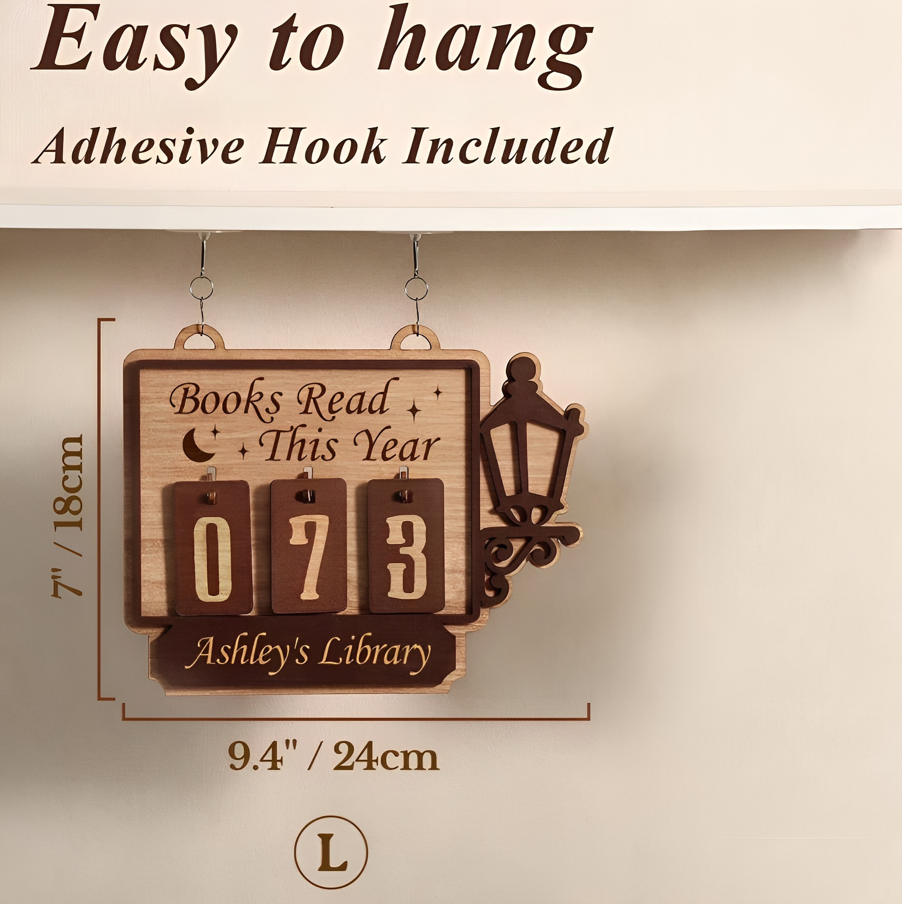 Personalized Hanging Tracker Sign Custom Books Read Tracker Books Read This Year Gift for Readers