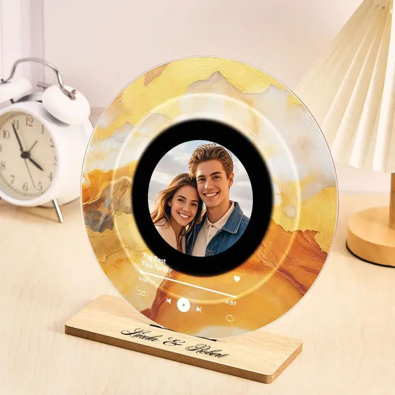 Personalized Song Vinyl with Custom Photo and Name Acrylic Record Plaque Decorations Gifts for Music Lovers