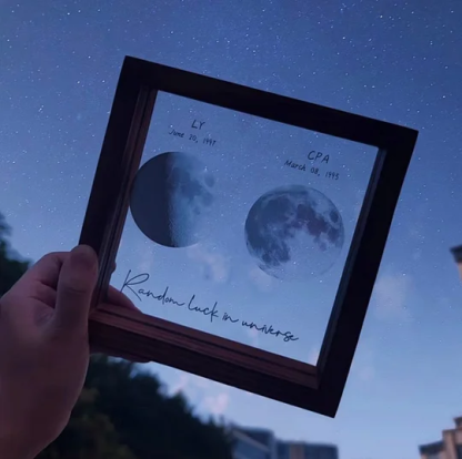 Custom Birth Moon Phases LED Light Frame Personalized Moon Night Light Gifts for Lovers