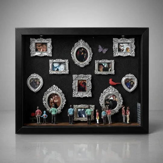 Museum of Us Frame Custom Miniature Retro Photo Frame Gallery Wooden Light Frame DIY Gift for Couple Valentine's Day Gifts