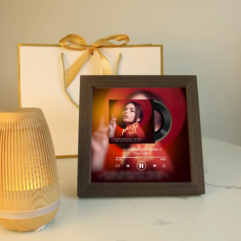 Custom Music Frame with Music Album Cover Vinyl Records or Personalized Photo (Can Play Music)