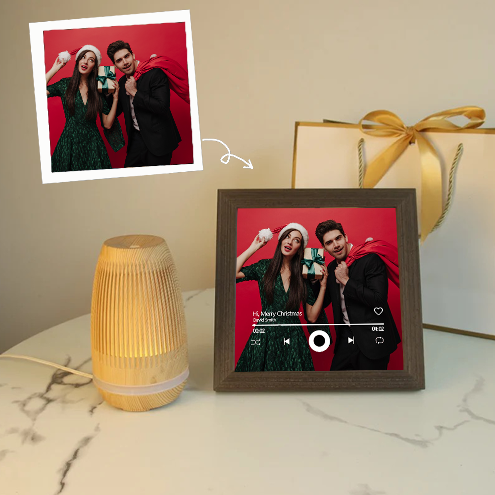 Custom Music Frame with Music Album Cover Vinyl Records or Personalized Photo (Can Play Music)