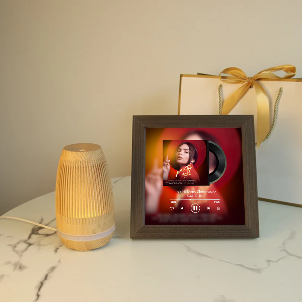 Custom Music Frame with Music Album Cover Vinyl Records or Personalized Photo (Can Play Music)