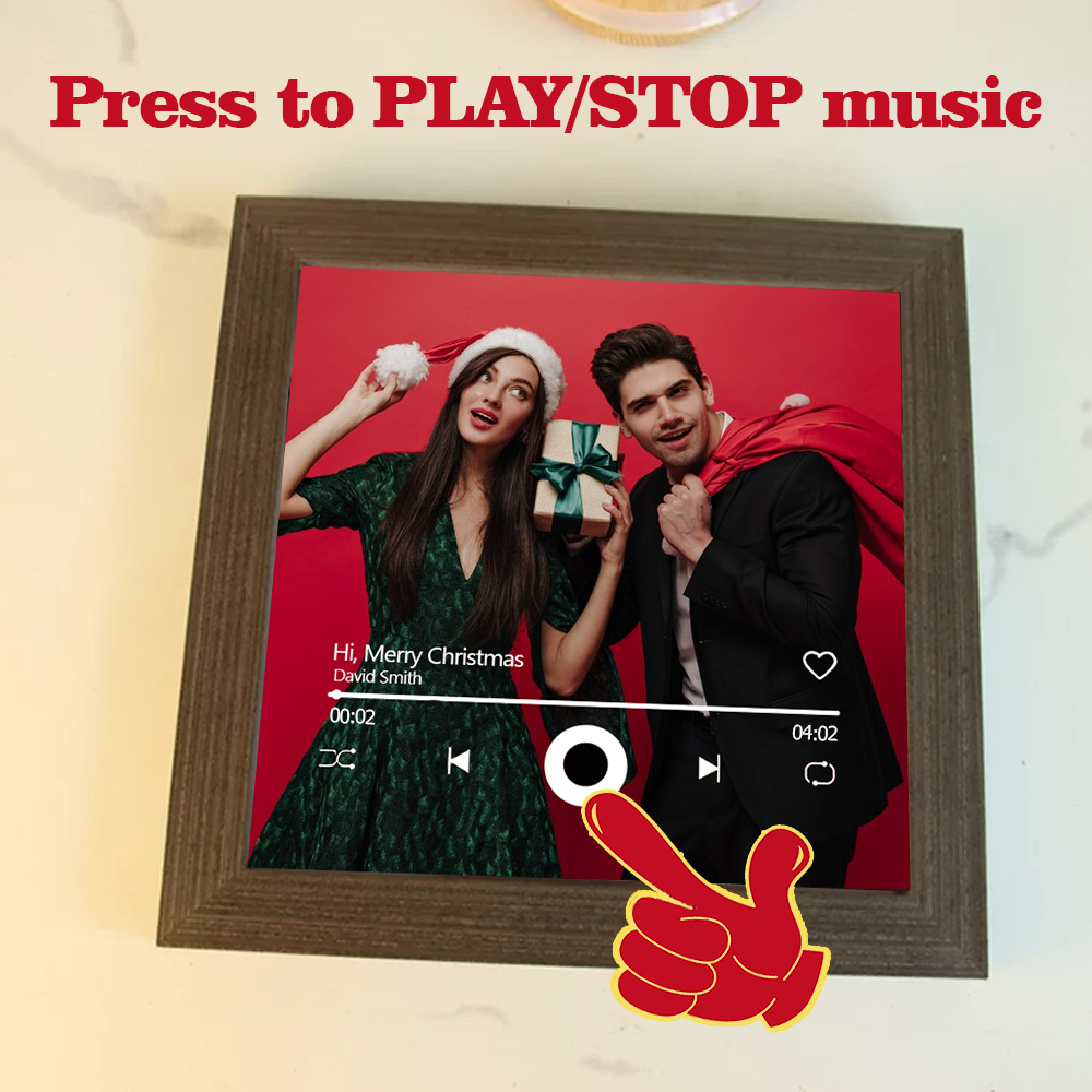 Custom Music Frame with Music Album Cover Vinyl Records or Personalized Photo (Can Play Music)