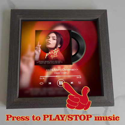 Custom Music Frame with Music Album Cover Vinyl Records or Personalized Photo (Can Play Music)