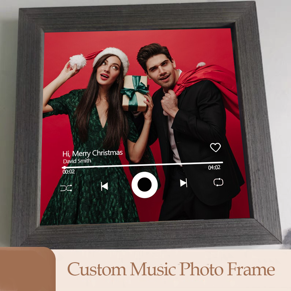 Custom Music Frame with Music Album Cover Vinyl Records or Personalized Photo (Can Play Music)