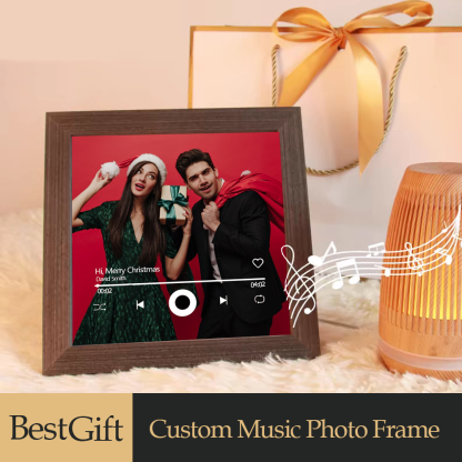 Custom Music Frame with Music Album Cover Vinyl Records or Personalized Photo (Can Play Music)
