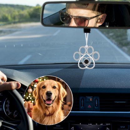 Angel Custom Projection Car Hanging Ornament Personalized Photo Rear View Mirror Pendant Memorial Keepsake Decoration