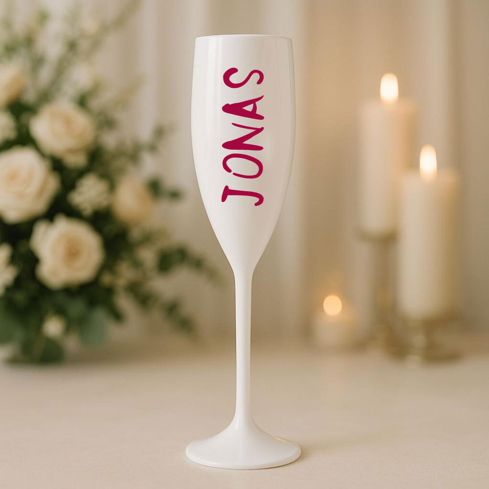 Personalize Name White Champagne Flutes Wedding Party Toasting Glasses Bridal Shower Wedding Glasses for Brides and Bridesmaids