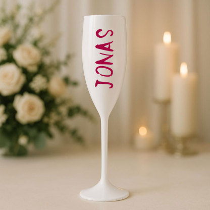 Personalize Name White Champagne Flutes Wedding Party Toasting Glasses Bridal Shower Wedding Glasses for Brides and Bridesmaids