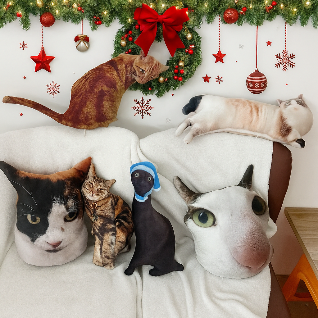 Custom Pet Pillow 3D Shaped Ugly-Cute Pet Pillow Personalized Photo Printing Pillow Funny Christmas Gifts