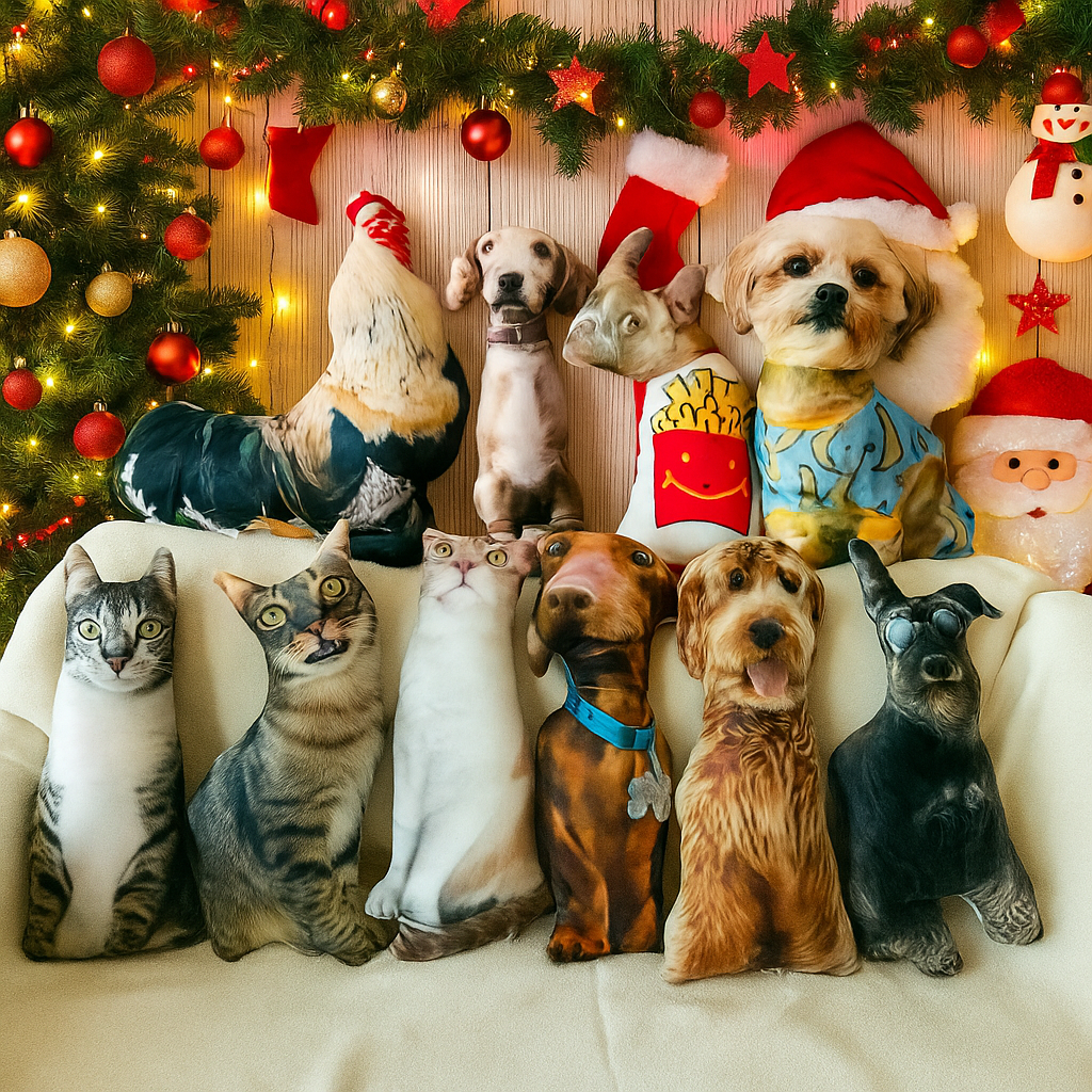 Custom Pet Pillow 3D Shaped Ugly-Cute Pet Pillow Personalized Photo Printing Pillow Funny Christmas Gifts