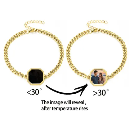 Personalized Heat-Activated Magic Bracelet Custom Thermochromic Photo Hidden Picture Memorial Gift Valentine's Gift