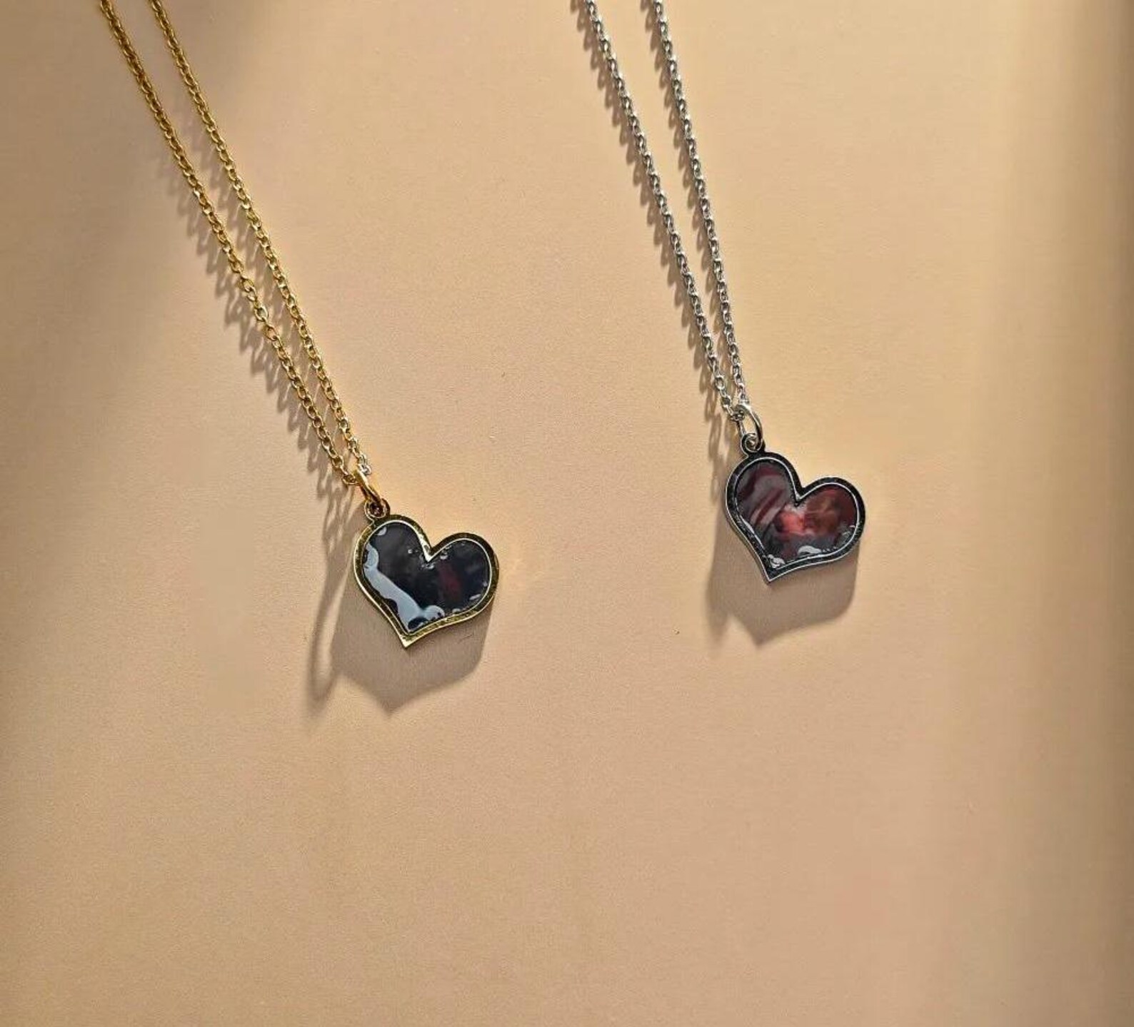 Personalized Heat-Activated Magic Necklace Custom Thermochromic Photo Pendant Hidden Picture Memorial Gift Valentine's Gift