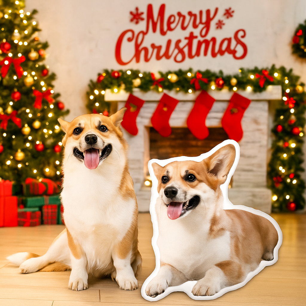 Custom 3D Pet Photo Pillow Personalized Picture Double Sided Printing Pet and Loved Ones Pillow Christmas Gifts